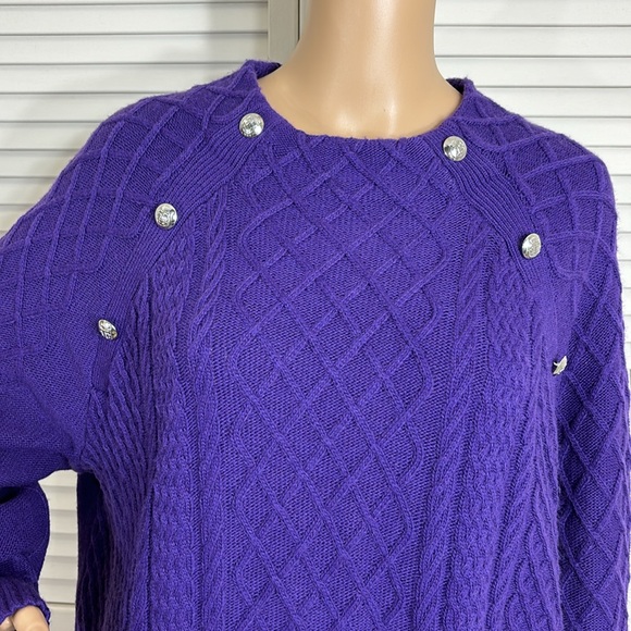 NWT Talbots Engraved Buttons Sweater in Purple 2X - Picture 3 of 12